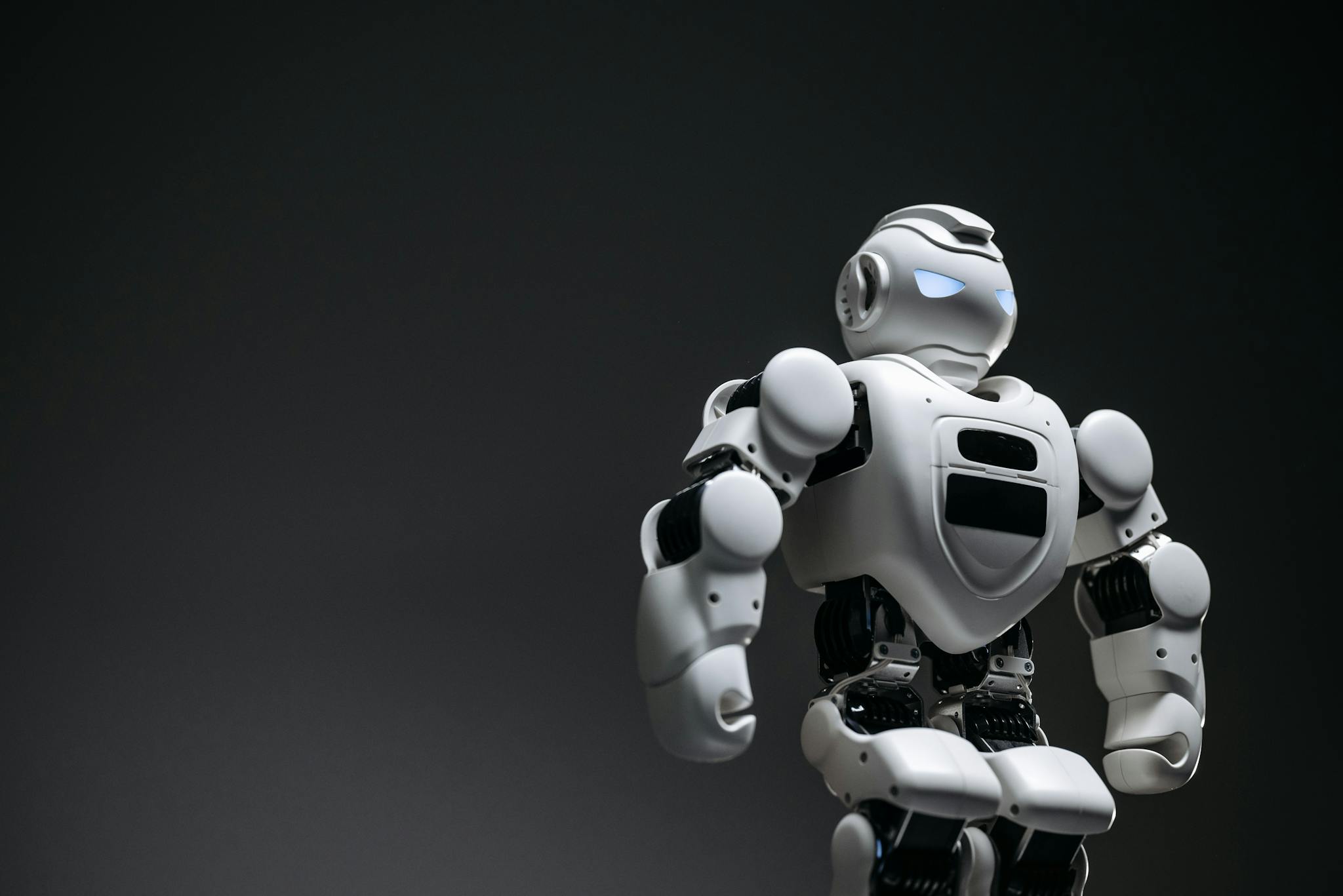 A futuristic robot, captured in a close-up studio shoot, showcasing innovation and design.